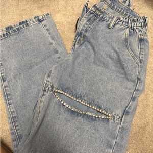 Boyfriend Jeans with Rhinestone